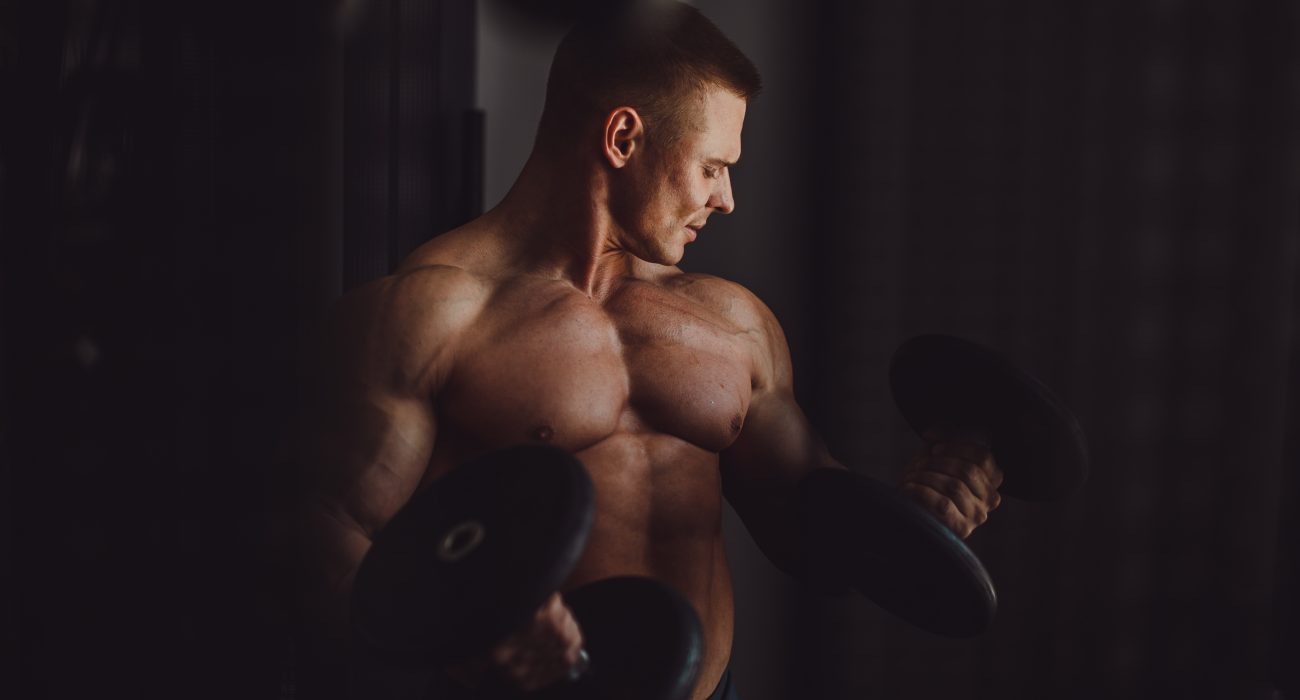 Muscular man in gym