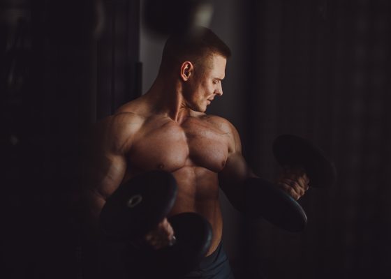 Muscular man in gym